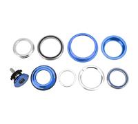 Viaron Casque de vélo à roulement en alliage d'aluminium, structure à double roulement pour fourche à tube droit conique, léger et durable, diamètre extérieur 44 mm, diamètre (Bleu)