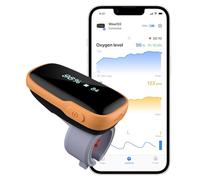 Viatom WearO2 Oxymètre à anneau, Oxymètre Rechargeable avec Bluetooth, Alerte par Vibration et Surveillance du Sommeil, Compatible iOS/Android, Autonomie 16h, Moniteur de SpO2 pour Santé