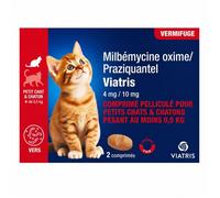VIATRIS Milbémycine Praziquantel vermifuge chat 0,5-2Kgs