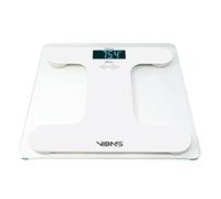 VIBAS iVoice Body, Pèse-Personne Vocal en Français et Multilingue, Avec Aides Sonores et Vocales Pour Non-Voyants, Voix Claire, Répétition du Poids, Piles Incluses, Garantie 2 Ans (Blanc)