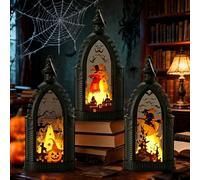 Vibbang 3 pièces Lanterne Halloween LED, Decoration Halloween Exterieur et Interieur a Suspendre, Citrouille Lumineuse, décorations d'halloween, Cadeaux pour Enfants pour Salon Living Room