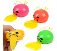 Vibbang 4 Pièces Nouveauté Vomissant Jaune D'oeuf Balle Anti-Stress, Drôle Vomissant Jaune D'oeuf, Sucer et Vomir Paresseux Jaune D'oeuf Soulager Le Stress Cracher Jouet Jaune D'oeuf (Jaune)