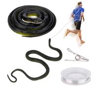 Vibbang Blague de Serpent de Golf avec Ficelle et Clip, Fausse Farce de Serpent, Serpent sur Corde, des Farces Serpents en Caoutchouc Qui Poursuivent Gens, Gags et Jouets farces Pratiques
