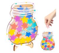 Vibbang Bocal de Récompense Étoile pour Enfant, Star Reward Jar avec 25 Étoile, Pot de Récompense pour Bon Comportement, Bocal de Récompense de Salle de Classe pour Enfant la Garçons et Filles