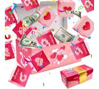 Vibbang Boîte Cadeau Surprise Explosion, Créatif de Cadeau Explosion DIY Mémoire Box, Boîte de Saut Surprise Photo, Mystere Box Surprise pour Anniversaire Mariage Saint Valentin Noël (A)