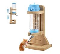 Vibbang Distributeur d'eau pour Petits Animaux, Biberon Lapin, avec Support en Bois Réglable, 125ml Biberon Rongeur sur Pied Distributeur d'eau pour Hamster Cochon d'Inde Furet Gerbille Chinchilla