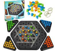 Vibbang Jeu de Société de Stratégie Triangle Élastique, Jeu de Triangle en Chaîne, Pour 6+ Ans, 2 à 6 Joueurs