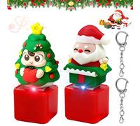 Vibbang Lot de 2 jouets sensoriels avec clavier Père Noël avec LED mignonnes et 4 chansons, sapin de Noël, soulage le stress pour l'anxiété et le plaisir sensoriel