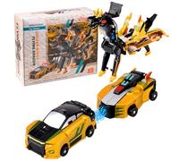 Vibbang Lot de 2 jouets transformateurs de voiture licorne, transformateur de voiture, robot de transformation anti-collision, cadeau d'anniversaire