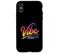 Vibe Coder Funny Gradient Dev Code Syntaxe Sarcastic Chill Coque pour iPhone X/XS