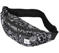 Vibe Festival Gear - Sac banane mignon pour homme et femme pour festival, rave, randonnée, course à pied, cyclisme avec nombreux imprimés, couleurs et effet holographique, Noir Blanc Tribal, Fits Most