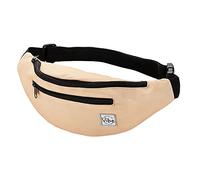Vibe Festival Gear - Sac banane mignon pour homme et femme pour festival, rave, randonnée, course à pied, cyclisme avec nombreux imprimés, couleurs et effet holographique, beige, Fits Most
