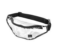 Vibe Festival Gear Sac Banane pour Homme et Femme -Plusieurs Couleurs- Sacoche Homme bandouliere Noir holographique Argent, Or pour Festivals, randonnée, Course à Pied, Cyclisme. (Transparent)