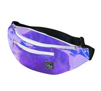 Vibe Festival Gear Sac Banane pour Homme et Femme -Plusieurs Couleurs- Sacoche Homme bandouliere Noir holographique Argent, Or pour Festivals, randonnée, Course à Pied, Cyclism (Violet holographique)