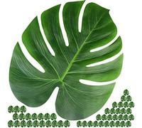 Vibe - Lot de 50 grandes feuilles de palmier tropicales artificielles pour les décorations de fête à thème jungle, Hawaï, luau, 35 x 29 cm
