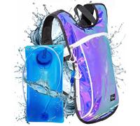 Vibe Sac à Dos d'hydratation en Polyester recyclé - Vessie de 2 L pour Homme et Femme, Violet holographique irisé