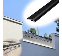 Vibeo Barre de Seuil Gouttière Murale Extérieure en Métal, Nez de Gouttière en Bec d'aigle, Moulure de Transition pour Gouttières, pour Partie Supérieure de Toit et Balcon(Black,20mm (0.8in))