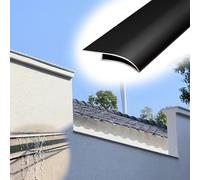 Vibeo Barre de Seuil Gouttière Murale Extérieure en Métal, Nez de Gouttière en Bec d'aigle, Moulure de Transition pour Gouttières, pour Partie Supérieure de Toit et Balcon(Black,50mm (2in))