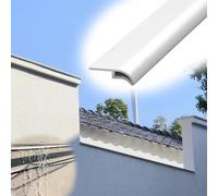 Vibeo Barre de Seuil Gouttière Murale Extérieure en Métal, Nez de Gouttière en Bec d'aigle, Moulure de Transition pour Gouttières, pour Partie Supérieure de Toit et Balcon(White,14mm (0.6in))