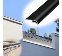 Vibeo Barre de Seuil Gouttière Murale Extérieure en Métal, Nez de Gouttière en Bec d'aigle, Moulure de Transition pour Gouttières, pour Partie Supérieure de Toit et Balcon(Black,14mm (0.6in))