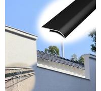 Vibeo Barre de Seuil Gouttière Murale Extérieure en Métal, Nez de Gouttière en Bec d'aigle, Moulure de Transition pour Gouttières, pour Partie Supérieure de Toit et Balcon(Black,40mm (1.6in))