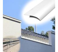 Vibeo Barre de Seuil Gouttière Murale Extérieure en Métal, Nez de Gouttière en Bec d'aigle, Moulure de Transition pour Gouttières, pour Partie Supérieure de Toit et Balcon(White,50mm (2in))