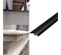 Vibeo Barre de Seuil Rebord de Fenêtre en Forme de Bec d'aigle avec Goutte d'eau, Ligne D'égouttement du Mur Extérieur, Moulure de Rive de Toit avec Goutte d'eau(Black,20mm (0.8in))
