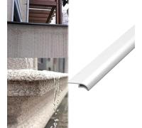 Vibeo Barre de Seuil Rebord de Fenêtre en Forme de Bec d'aigle avec Goutte d'eau, Ligne D'égouttement du Mur Extérieur, Moulure de Rive de Toit avec Goutte d'eau(White,14mm (0.6in))