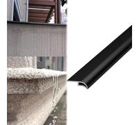 Vibeo Barre de Seuil Rebord de Fenêtre en Forme de Bec d'aigle avec Goutte d'eau, Ligne D'égouttement du Mur Extérieur, Moulure de Rive de Toit avec Goutte d'eau(Black,14mm (0.6in))