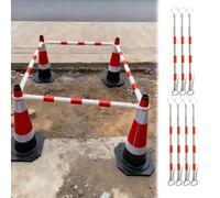 Vibeo Barres de Cônes de Circulation Barre de Signalisation Rétractable pour Routes, Tige de Connexion pour Cônes de Sécurité, Poteaux D'extension pour Barrières Portables(7 pcs)