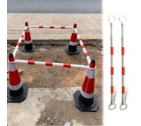 Vibeo Barres de Cônes de Circulation Barre de Signalisation Rétractable pour Routes, Tige de Connexion pour Cônes de Sécurité, Poteaux D'extension pour Barrières Portables(2pcs)