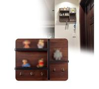 Vibeo Cache Compteur Electrique Cache de Tableau Électrique avec Étagère et Crochets, Cache Décoratif en Bois pour Boîtier de Disjoncteur, Cache de Compteur Mural(Style A,24x16in/60x40cm)