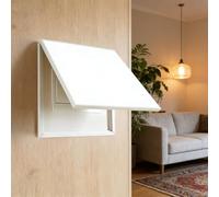 Vibeo Cache Compteur Electrique Couvercle Décoratif Blanc pour Tableau Électrique, Panneau Disjoncteurs Encastré 40 50 60 70 80 cm, Plaque Couvercle Rabattable pour Boîte Fusibles(24x20in/60x50cm)