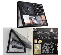 Vibeo Cache Compteur Electrique Décoration de Tableau Électrique avec Ardoise, Coffret Cache-fusibles avec Horloge et Étagère, Plaque de Tableau Électrique Murale Intérieure(25x21in/63x53cm)