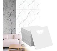 Vibeo Carrelage Adhesif Mural Carrelage Mural Adhésif Effet Marbre pour Crédence, Carreaux Mural Adhésive Brillant et Imperméable, Panneaux Adhésifs Imitation Pierre 30x30 cm(Style B,70 pcs)