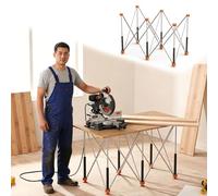 Vibeo Châssis Pliable Établi Établi à Pieds Araignée pour Menuisier, Hauteur : 85 cm, Table de Travail Pliante Supportant Jusqu’à 500 kg, Support pour Table de Chantier(6 Legs)