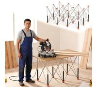 Vibeo Châssis Pliable Établi Établi à Pieds Araignée pour Menuisier, Hauteur : 85 cm, Table de Travail Pliante Supportant Jusqu’à 500 kg, Support pour Table de Chantier(12 Legs)