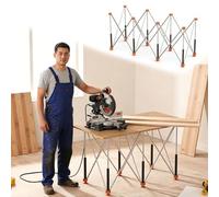 Vibeo Châssis Pliable Établi Établi à Pieds Araignée pour Menuisier, Hauteur : 85 cm, Table de Travail Pliante Supportant Jusqu’à 500 kg, Support pour Table de Chantier(8 Legs)