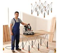 Vibeo Châssis Pliable Établi Établi à Pieds Araignée pour Menuisier, Hauteur : 85 cm, Table de Travail Pliante Supportant Jusqu’à 500 kg, Support pour Table de Chantier(9 Legs)