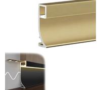 Vibeo Corniche Plafond LED Éclairage de Moulure LED pour Sol et Mur, Profilé LED pour Moulure de Corniche à Éclairage Indirect, Diffuseur Linéaire pour Moulure de Corniche(Gold,23.5m(77.1ft))