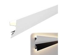 Vibeo Corniche Plafond LED Éclairage Indirect par Moulure LED, Éclairage Linéaire pour Moulure avec Cache-Profil, Diffuseur pour Moulure Murale/Plafond en Aluminium(White,3.0m(9.8ft))