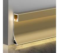 Vibeo Corniche Plafond LED Moulure de Corniche LED en Aluminium pour Plinthe, Diffuseur de Moulure de Corniche pour Éclairage Indirect, Éclairage de Garniture de Corniche(Gold,23.5m(77.1ft))