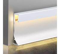 Vibeo Corniche Plafond LED Moulure de Corniche LED en Aluminium pour Plinthe, Diffuseur de Moulure de Corniche pour Éclairage Indirect, Éclairage de Garniture de Corniche(White,6m(19.7ft))