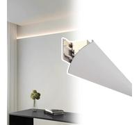 Vibeo Corniche Plafond LED Moulure Décorative Intérieure pour Éclairage Indirect, Bandeau LED Linéaire sans Défaut pour Éclairage Indirect, Kit de Diffuseur LED avec Cache(18.5m(60.7ft))