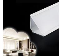 Vibeo Corniche Plafond LED Moulure Décorative Linéaire à LED en Saillie, Moulure de Corniche pour Éclairage Indirect, Rail de Plafond en Aluminium avec Diffuseur/Couvercle(White,18.5m(60.7ft))