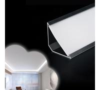 Vibeo Corniche Plafond LED Moulure Décorative Linéaire à LED en Saillie, Moulure de Corniche pour Éclairage Indirect, Rail de Plafond en Aluminium avec Diffuseur/Couvercle(Black,24m(78.7ft))