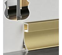 Vibeo Corniche Plafond LED Plinthe Lumineuse Linéaire avec Moulure | Diffuseur de Ruban LED à Éclairage Indirect, Montage en Surface, Corniche de Sol avec Gorge Lumineuse en Aluminium Impeccable