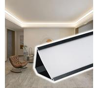 Vibeo Corniche Plafond LED Profilé en Aluminium pour Plafonnier LED d'angle Supérieur, Moulure Lumineuse Linéaire pour Éclairage Mural, Moulure Décorative Lumineuse avec Cache(Black,6.5m(21.3ft))