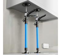 Vibeo Etai Telescopique Lot de 2 Vérins pour Armoires pour L'installation D'armoires, Poteau de Support Réglable de 3e Main Extensible de 30 à 290 Cm, Cric de Levage D'armoire en Acier Métallique(S)