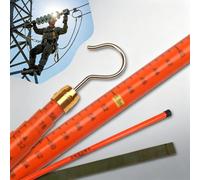 Vibeo Perche de Mesure Isolée Perche de Mesure de Hauteur Isolée avec Crochet, Règle Télescopique pour Pylônes Haute Tension (5 à 18 m), Kit de Mesure pour Lignes Électriques(18m/59ft)